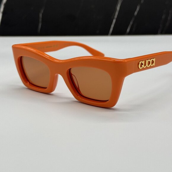 NEW GUCCI SUNGLASSES GG1773S 004 ORANGE WOMEN EYEWEAR - Picture 4 of 10